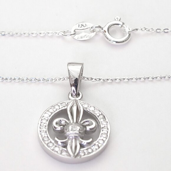 Fleur de Lis 925 Sterling Silver Pendant, Sophisticated Pendant Heritage - Picture 3 of 6